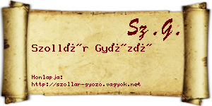 Szollár Győző névjegykártya